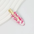 Detailed view of pink marble pattern oval hair clip with gold metal duckbill clip - 53# Small 6cm Acetate Seamless Clip