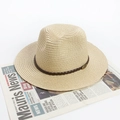 Dettaglio cappello di paglia con fascia in pelle marrone e fibbia metallica vintage - Fascia Decorativa Color Cachi Con Testa Di Toro / Taglia Unica Adulto 56-58cm