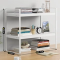Modern white 2-tier carbon steel desktop storage rack dimensions 40.7x36x20cm - 40cm Integrated 2-Tier White Frame + White Board