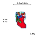 Christmas stocking embroidery patch with festive gift patterns and size measurements - 5.2x8.4cm / 11149-Colorful Christmas Sock