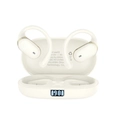Auricolari OWS bianco avorio con custodia di ricarica e display LED della batteria - Beige