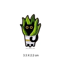 Cartoon enamel pin featuring a black cat hiding in a green plant pot, size 3.3x2.2 cm - No.2 Black Cat & Plant