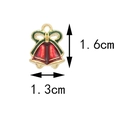 Christmas bell alloy charm with red and green enamel finish, sized 1.6cm by 1.3cm - 6# Bow Bell (1.3CM×1.6CM)