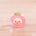 Luminous pink pig resin miniature with green clover decor for DIY desktop decoration - Persimmon Pig