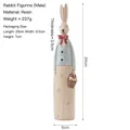 Vintage resin rabbit figurine in blue striped shirt with egg basket, male version, 24cm - Blue Rabbit with Basket (Male)