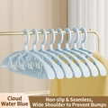 Cloud Water Blue wide shoulder plastic hangers with non-slip grooves in a 7-piece set - Cloud Water Blue (1PC)