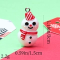 Detailed view of snowman resin pendant with dimensions 3x1.5cm and weight 2.2g - 47# Snowman Red Scarf B
