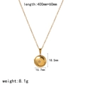 Detailweergave van ronde medaillon ketting met 400 mm kettinglengte en ster hanger maten - Sterrenstraal Zirkoon Rond Medaillon(TN3571)