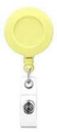 Yellow retractable badge holder with ABS clip and transparent ID strap for office - Yellow