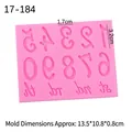 Stampo in silicone rosa con numeri 0-9 e desinenze per decorazione di torte - Lettere digitali / Rosa