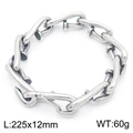 Industrial punk silver nail link bracelet for men in durable stainless steel finish - Steel Color (KB186919-KJX)