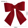 Lazo de Navidad gigante en terciopelo rojo, 120x130cm, para colgar en escenas festivas - 120CM Lazo Grande