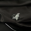 Detail of silver butterfly ring with mother of pearl inlay and marquise cut zircon stones - Adjustable Open / Mother-of-Pearl Butterfly with Zircon (JZ3853)