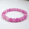 Makroaufnahme von rosa Kristall-Perlenarmband mit Eisriss-Textur und Farbverlauf - 4# (Rosa Eiskristall)