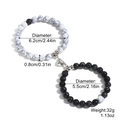 Couples beaded bracelets with heart shaped magnetic clasp in black and white stone - White and Black Turquoise Magnetic Bracelet Set