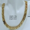 11mm wide golden curb chain necklace for men in 55cm length made of polished steel - 11mm*55cm / Gold