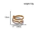 Adjustable golden snake-shaped titanium steel ring with realistic scale texture - Realistic Wrap Snake (MN549) / Gold