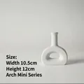 Modern minimalist white matte ceramic mini arch vase, Nordic style art decor 10.5x12cm - Mini Arch Style (Grey White)