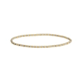 Detailed view of two-tone gold and silver stainless steel beads on elastic bracelet - Mixed Two-tone (YB-973MIX) / 2.0mm