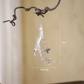 Antler shaped transparent acrylic ornament with gold glitter for Christmas tree decor - Antlers WL2022-67 (15cm)