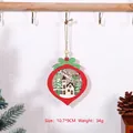Luminous LED wooden Christmas tree hanging ornament with Santa Claus and reindeer scene - Red Bulb Shape