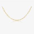 Classic gold S925 sterling silver paperclip link chain necklace with minimalist design - Platinum-337 (Silver Paperclip Chain)