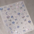Holographic rose butterfly nail sticker TL-203 with 3D crystals and star designs - TL-203