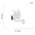 Détail du patch brodé colombe blanche avec dimensions de 3,6 cm par 5,1 cm - 4# (Pigeon avec Branche)