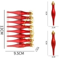 Set da 8 pendenti natalizi a ghiacciolo rossi, opachi e glitterati con dimensioni - Rosso
