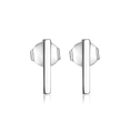 Polierte 925 Sterling Silber Stab-Ohrstecker mit minimalistischem geometrischem Design - 925er Silber / Stabohrstecker (11mm)