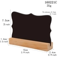 Mini wooden chalkboard tabletop sign with base for restaurant menus and wedding table cards - Small Scalloped