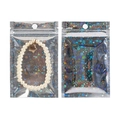 Holographic laser resealable jewelry bag with black star pattern for pearl bracelet - 7.5*12cm Stars