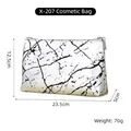 Silver marble makeup bag with dimensions 23.5x12.5x5cm showing size and 70g weight - X-207 Flat Rectangle Cosmetic Bag Silver
