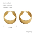 Orecchini a cerchio in acciaio inossidabile dorato diametro 30mm placcati oro 18K - Oro 18K / Oro