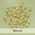 Yellow faceted zircon bead charms with gold metal loops for DIY jewelry making - Yellow Zirconia - 03S