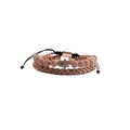 Gros plan d'un bracelet Hamsa en or rose et d'un jonc tressé avec de l'oxyde de zirconium - Style A / Or rose