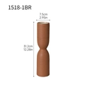 Modern terracotta ceramic vase with brushed stripe texture, size 7.5cm by 31.2cm - 1518-1BR Brushed Medium Vase / Red