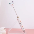 Penna a sfera fai-da-te con Topolino in strass bianchi e dettagli floreali colorati - Penna Topo Cartone Animato con Margherita