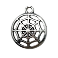 Silver spider web charm for Halloween DIY necklaces and earrings, set of 80 pieces - Antique Silver Spider Web(15159)