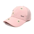 Casquette de baseball rose avec broderie ours et maille respirante pour look décontracté - M (56-58cm) / Rose
