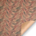 Vintage kraft wrapping paper featuring pine cones, berries and grid cutting lines - Pine Cone - With Back Ridge; 44 X 100 Cm