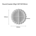 Bubble edge circular coaster silicone mold measuring 120mm by 120mm by 20mm for DIY resin - Round Bubble Mat Mold (J-223)