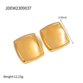 Minimalist 18K gold-plated rectangular earrings with 2.83cm length and 12.23g weight - Gold Square Style (JDEW2309037)