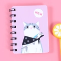 Cuaderno de espiral rosa con diseño de gato de dibujos animados para niños - Estilo Gato