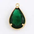 Emerald green waterdrop cubic zirconia pendant in gold plated frame for necklaces - Green/Small Water Drop