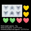6-fach Herz-Silikonform für Schokoladenfondant und bunte Kunstharz-Bastelarbeiten - 2#B920 6-Hohlraum-Herz / Transparent
