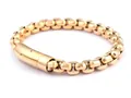 Men's vintage golden stainless steel chain bracelet with 8mm width and 220mm length - Gold Kb98363-k