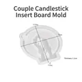 DIY silicone mold for couple silhouette candle holder, semi-transparent 11.9x11cm design - Couple - Insert / White