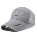 Dunkelgraue Mesh-Trucker-Cap mit Adventure 2025 Bergestickerei für Outdoor-Sportarten - Verstellbar / Grau