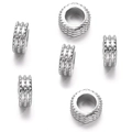 Macro detail of silver CCB plastic spacer beads with granular texture for DIY jewelry - Silver Style 07 (Beaded Texture)